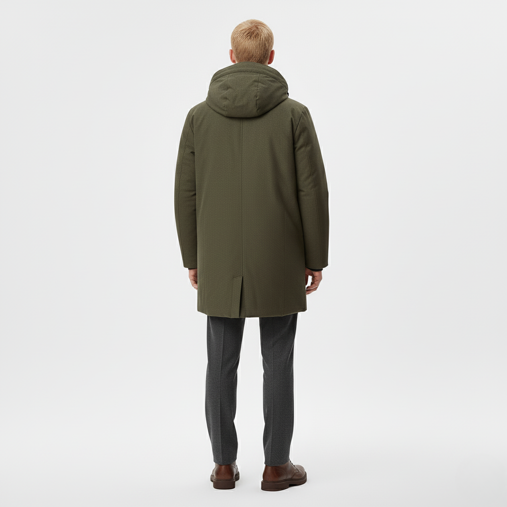 Winter Parka with Layered Knit Sweater