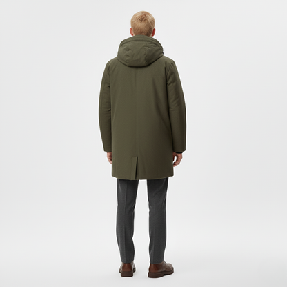 Winter Parka with Layered Knit Sweater